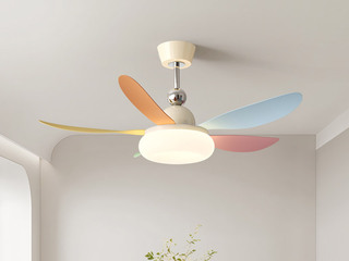 【包邮】 现代简约风格 铁材+ABS+PE滚塑 客厅卧室系列 ZYS3035彩色-吊灯款-三色+遥控 彩色 风扇灯(含光源 48W)（内蒙古，新疆，西藏，青海，甘肃、宁夏等地区不包邮 运费请咨询客服)