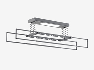 【包送装】 JOMOO 现代简约 语音遥控 大屏照明静音电机 感应晾杆伸缩四杆 记忆高度轻抬上升 枪灰色 智能晾衣机（内蒙古，新疆，西藏，青海，宁夏等地区不包邮）