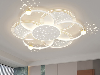 【包邮】 现代简约 铁+亚克力 客厅卧室系列 全屋套餐XY0295白-两室一厅-三色变光 白色 两室一厅(含光源 LED贴片)（内蒙古，新疆，西藏，青海，甘肃、宁夏等地区不包邮 运费请咨询客服）