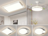 【包邮】格美灯饰 现代简约 铁+亚克力 客厅卧室系列 全屋套餐XY0266白-三室两厅-三色变光 白色 三室两厅(含光源 LED贴片)（内蒙古，新疆，西藏，青海，甘肃、宁夏等地区不包邮 运费请咨询客服）