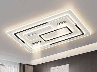 【包邮】 现代简约 铁+亚克力 客厅卧室系列 全屋套餐XY0263黑-两室两厅-三色变光 黑色 两室两厅(含光源 LED贴片)（内蒙古，新疆，西藏，青海，甘肃、宁夏等地区不包邮 运费请咨询客服）