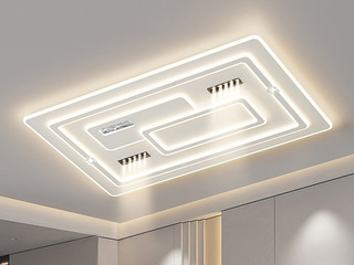 【包邮】 现代简约 铁+亚克力 客厅卧室系列 全屋套餐XY0263白-两室两厅-离线语音+遥控 白色 两室两厅(含光源 LED贴片)（内蒙古，新疆，西藏，青海，甘肃、宁夏等地区不包邮 运费请咨询客服）