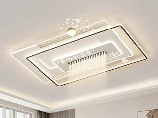 【包邮】 现代简约 铁+亚克力 客厅卧室系列 全屋套餐XY0243黑-两室两厅-三色变光 黑色 两室两厅(含光源 LED贴片)（内蒙古，新疆，西藏，青海，甘肃、宁夏等地区不包邮 运费请咨询客服）