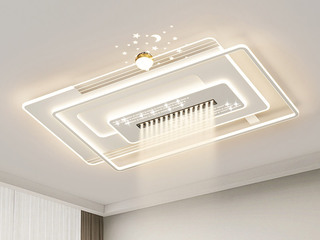 【包邮】 现代简约 铁+亚克力 客厅卧室系列 全屋套餐XY0243白-两室两厅-三色变光 白色 两室两厅(含光源 LED贴片)（内蒙古，新疆，西藏，青海，甘肃、宁夏等地区不包邮 运费请咨询客服）