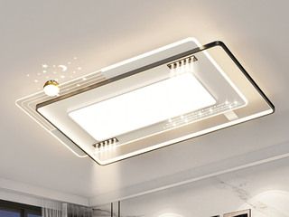 【包邮】 现代简约 铁+亚克力 客厅卧室系列 全屋套餐XY0241黑-两室两厅-三色变光 黑色 两室两厅(含光源 LED贴片)（内蒙古，新疆，西藏，青海，甘肃、宁夏等地区不包邮 运费请咨询客服）