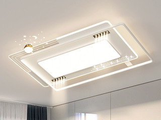 【包邮】 现代简约 铁+亚克力 客厅卧室系列 全屋套餐XY0241白-两室一厅-离线语音+遥控 白色 两室一厅(含光源 LED贴片)（内蒙古，新疆，西藏，青海，甘肃、宁夏等地区不包邮 运费请咨询客服）