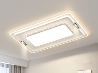 【包邮】 现代简约 铁+亚克力 客厅卧室系列 全屋套餐XY0235白-两室两厅-离线语音+遥控 白色 两室两厅(含光源 LED贴片)（内蒙古，新疆，西藏，青海，甘肃、宁夏等地区不包邮 运费请咨询客服）