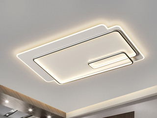 【包邮】 现代简约 铁+亚克力 客厅卧室系列 全屋套餐XY0217黑-两室两厅-三色变光 黑色 两室两厅(含光源 LED贴片)（内蒙古，新疆，西藏，青海，甘肃、宁夏等地区不包邮 运费请咨询客服）