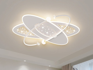 【包邮】 现代简约 铁+亚克力 客厅卧室系列 全屋套餐XY0203白-两室两厅-三色变光 白色 两室两厅(含光源 LED贴片)（内蒙古，新疆，西藏，青海，甘肃、宁夏等地区不包邮 运费请咨询客服）