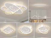 【包邮】格美灯饰 现代简约 铁+亚克力 客厅卧室系列 全屋套餐XY0203白-三室两厅-三色变光 白色 三室两厅(含光源 LED贴片)（内蒙古，新疆，西藏，青海，甘肃、宁夏等地区不包邮 运费请咨询客服）