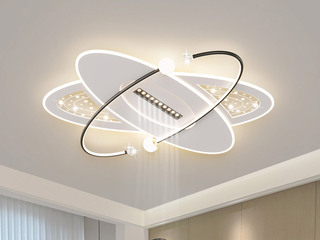 【包邮】 现代简约 铁+亚克力 客厅卧室系列 全屋套餐XY0199黑-两室两厅-离线语音+遥控 黑色 两室两厅(含光源 LED贴片)（内蒙古，新疆，西藏，青海，甘肃、宁夏等地区不包邮 运费请咨询客服）