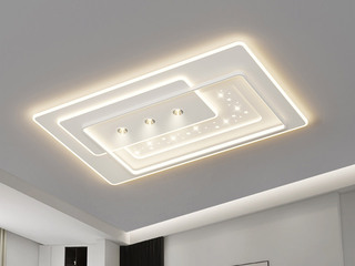 【包邮】 现代简约 铁+亚克力 客厅卧室系列 全屋套餐XY0193白-两室一厅-离线语音+遥控 白色 两室一厅(含光源 LED贴片)（内蒙古，新疆，西藏，青海，甘肃、宁夏等地区不包邮 运费请咨询客服）