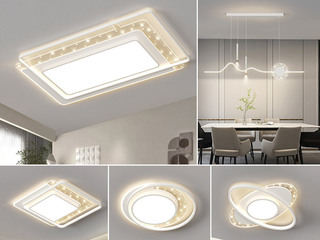 【包邮】 现代简约 铁+亚克力 客厅卧室系列 全屋套餐XY0190白-三室两厅-离线语音+遥控 白色 三室两厅(含光源 LED贴片)（内蒙古，新疆，西藏，青海，甘肃、宁夏等地区不包邮 运费请咨询客服）