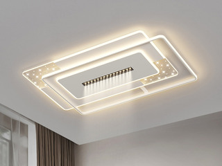 【包邮】 现代简约 铁+亚克力 客厅卧室系列 全屋套餐XY0185白-两室两厅-离线语音+遥控 白色 两室两厅(含光源 LED贴片)（内蒙古，新疆，西藏，青海，甘肃、宁夏等地区不包邮 运费请咨询客服）