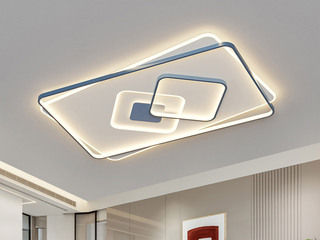 【包邮】 现代简约 铁+亚克力 客厅卧室系列 全屋套餐XY0180蓝-两室一厅-离线语音+遥控 蓝色 两室一厅(含光源 LED贴片)（内蒙古，新疆，西藏，青海，甘肃、宁夏等地区不包邮 运费请咨询客服）