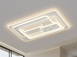 【包邮】 现代简约 铁+亚克力 客厅卧室系列 全屋套餐XY0178白-两室两厅-离线语音+遥控 白色 两室两厅(含光源 LED贴片)（内蒙古，新疆，西藏，青海，甘肃、宁夏等地区不包邮 运费请咨询客服）