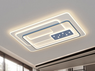 【包邮】 现代简约 铁+亚克力 客厅卧室系列 全屋套餐XY0178蓝-两室一厅-离线语音+遥控 蓝色 两室一厅(含光源 LED贴片)（内蒙古，新疆，西藏，青海，甘肃、宁夏等地区不包邮 运费请咨询客服）