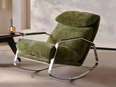 歌迪 极简风格 欧文休闲椅 细腻柔软雪尼尔绒 蓬松柔软羽绒 饱满厚实可翻折头枕 悬浮灵动设计 休闲椅