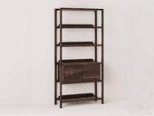 一方茶居 宋式写意 进口胡桃木 博古架 单边