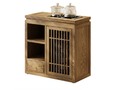 一方茶居 新中式 天然白蜡木 全自动智能抽水茶艺炉 茶车