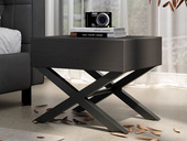 欧瑞仕 意式极简 X型床头柜 进口白蜡木 顶部开放置物区+大容量储物抽屉 科学收纳分区 个性稳固柜腿 床头柜