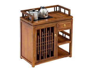  新中式 进口胡桃木 全自动智能抽水茶艺炉 茶车