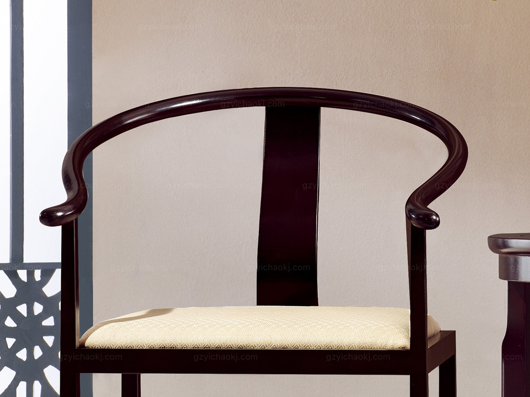 墨舍 新中式 东南亚进口红檀木 麻布软包x01 休闲圈椅