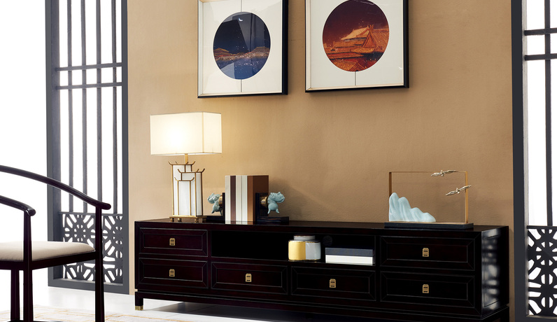 墨舍 新中式 东南亚进口红檀木 K921 电视柜