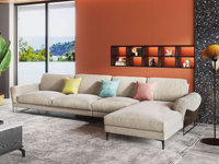 卡罗亚 现代简约 舒适透气 优质布艺+实木框架 1+3+左贵妃转角沙发 