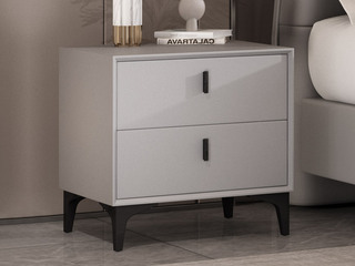  轻奢风格 浅灰色 优质扪布 时尚百塔 床头柜