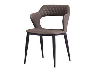  极简风格 优质皮艺 高弹舒适 灰色餐椅（单把价格 需双数购买 单数不发货）