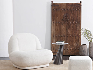  极简风格 超柔舒适 泰迪绒+实木框架 休闲椅