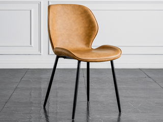  极简风格 优质皮艺 橙色 餐椅（单把价格 需双数购买 单数不发货）