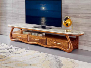  后现代风格 乌金木+优质石材 木质坚韧 稳固承重 电视柜